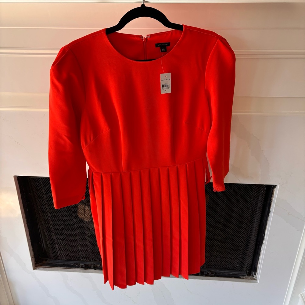 Orange belted Ann Taylor mini Dress. NWT